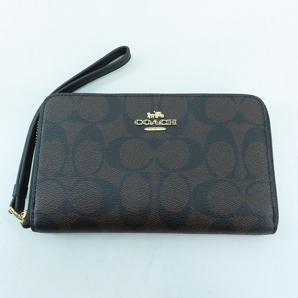 実際に弊社で買取させて頂いたCOACH/コーチ シグネチャー ラウンドジップウォレット F57468