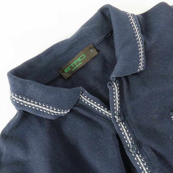 実際に弊社で買取させて頂いたETRO/エトロ ステッチデザイン ポロシャツ 襟下ロゴプリント Sの画像 4枚目