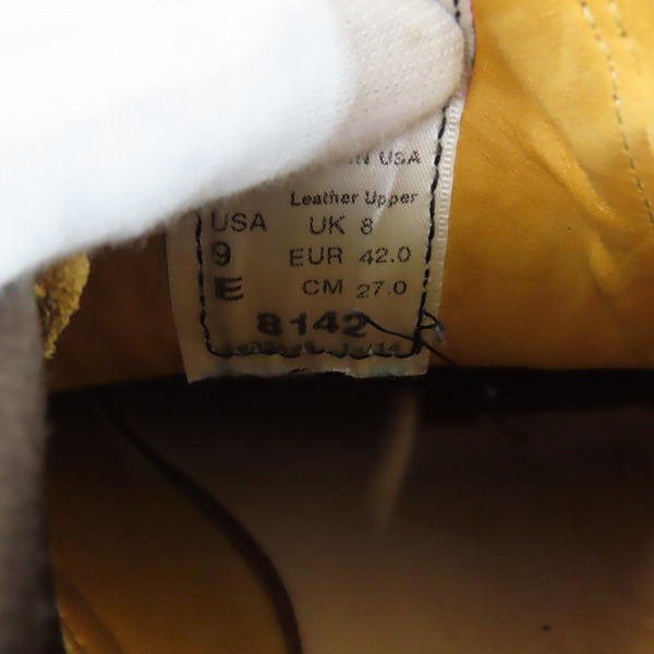 実際に弊社で買取させて頂いたRED WING/レッドウィング ロメオ サイドゴアブーツ 8142 9Eの画像 6枚目