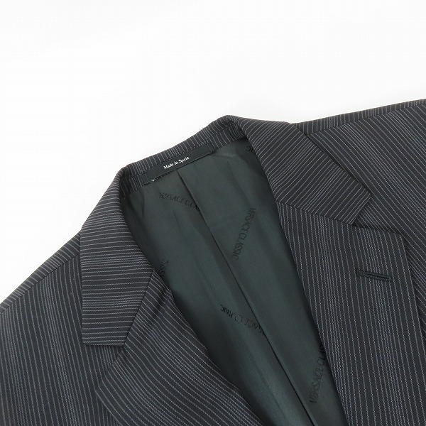 実際に弊社で買取させて頂いたVERSACE CLASSIC/ヴェルサーチクラシック ストライプ ウール テーラードジャケット 48の画像 4枚目