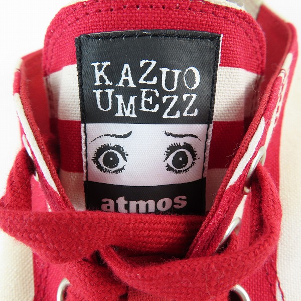 実際に弊社で買取させて頂いたatmos pink×AVIC×楳図かずお/アトモスピンク×アヴィック×楳図かずお SNEAKERS RED スニーカー/26.0の画像 7枚目