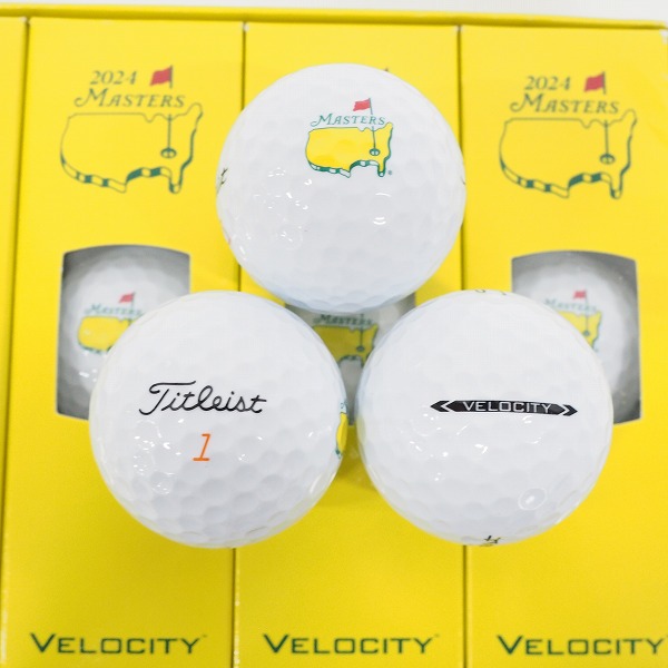 実際に弊社で買取させて頂いた【未使用/オウンネーム】Titleist/タイトリスト VELOCITY/ベロシティ 2024 MASTERS ゴルフボール ホワイト 1ダースの画像 1枚目