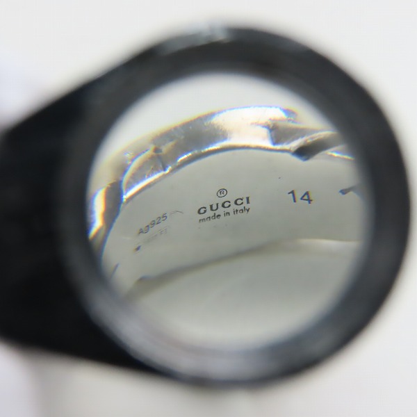 実際に弊社で買取させて頂いたGUCCI/グッチ インターロッキングG エナメル リング 701612 J8410 8414/13-13.5号の画像 6枚目