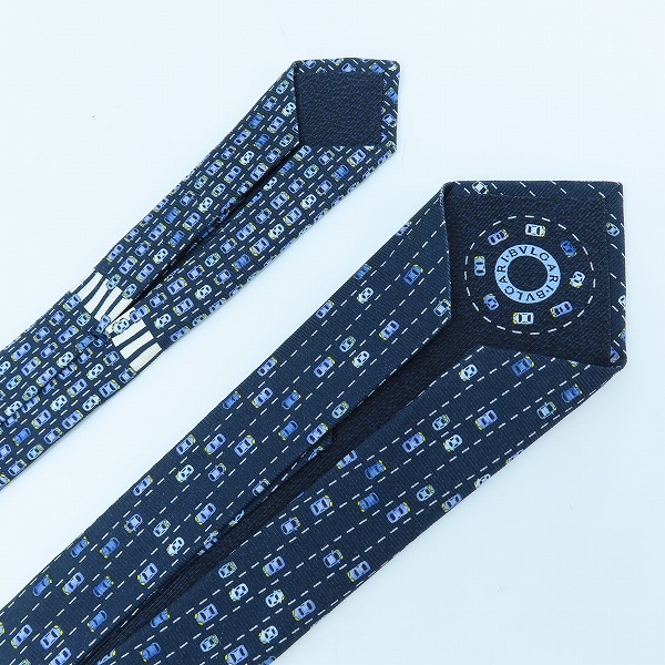 実際に弊社で買取させて頂いたBVLGARI/ブルガリ 車総柄 シルクネクタイの画像 2枚目