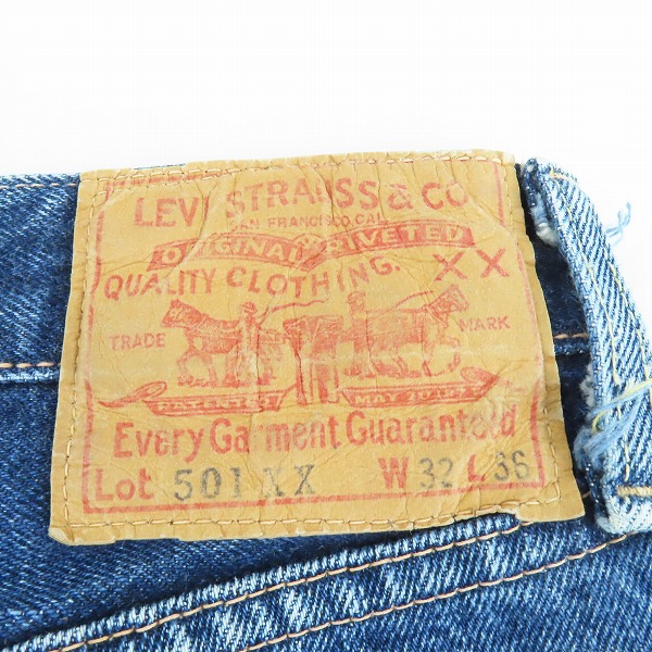 実際に弊社で買取させて頂いたLEVI'S/リーバイス 501XX 1955モデル 復刻 日本製 赤耳 デニムパンツ/ジーンズ/W32の画像 5枚目