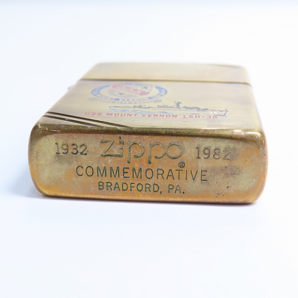 実際に弊社で買取させて頂いたZIPPO/ジッポー USS MOUNT VERNON LSD-39 COMMEMORATIVE 1932-1982 ダイアゴナルライン/1982年製の画像 3枚目