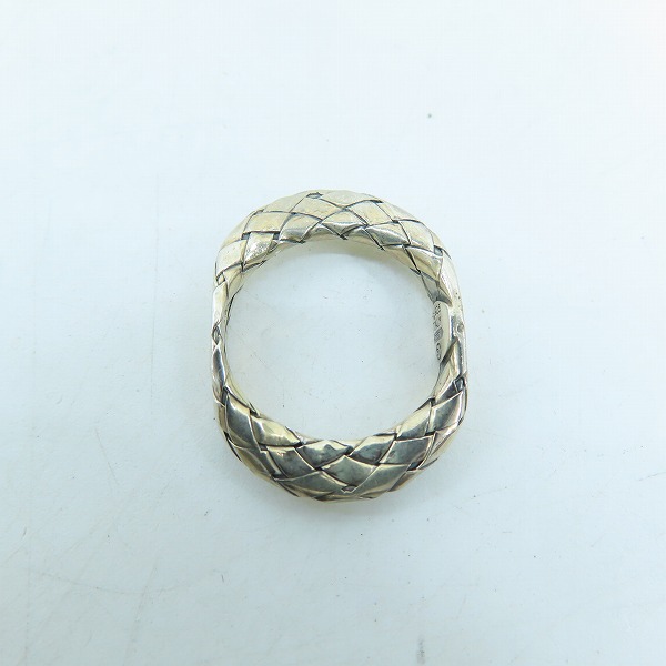 実際に弊社で買取させて頂いたBOTTEGA VENETA/ボッテガヴェネタ イントレチャート 4連 シルバーリング 11～12号の画像 1枚目