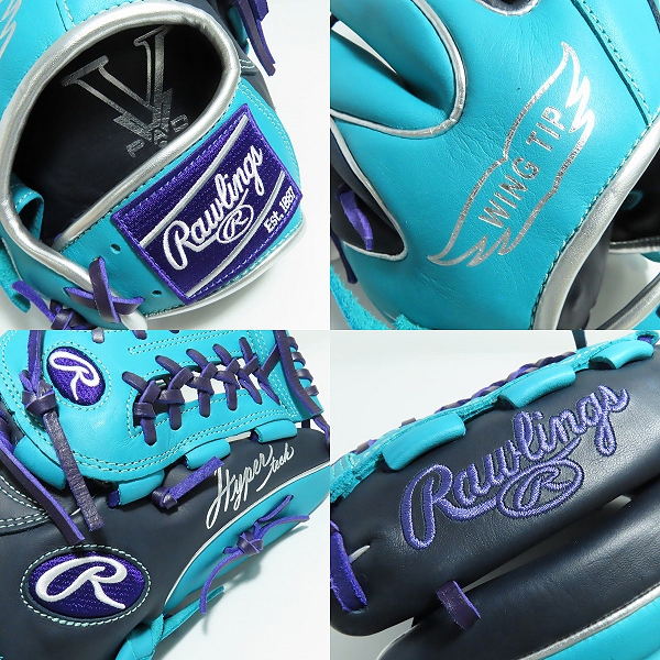 実際に弊社で買取させて頂いたRawlings/ローリングス 軟式/オールラウンド用 ハイパーテックカラーシンク グラブ/グローブ GR4HTCN55Wの画像 4枚目