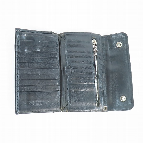 実際に弊社で買取させて頂いたCHROME HEARTS/クロムハーツ WAVE/ウェーブ ウォレット BSフレアボタンの画像 3枚目