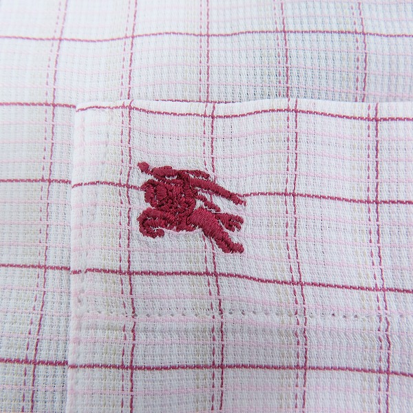 実際に弊社で買取させて頂いたBURBERRY LONDON/バーバリーロンドン 胸刺繍 チェック柄 長袖ボタンシャツ/Mの画像 3枚目