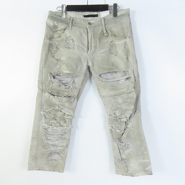 実際に弊社で買取させて頂いたJULIUS/ユリウス カオス期 2011SS ダメージ加工七分丈コットンデニムパンツ/1
