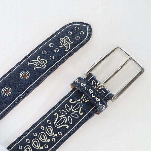 実際に弊社で買取させて頂いたETRO/エトロ ペイズリー柄/総柄 レザーベルト 42/105の画像 1枚目