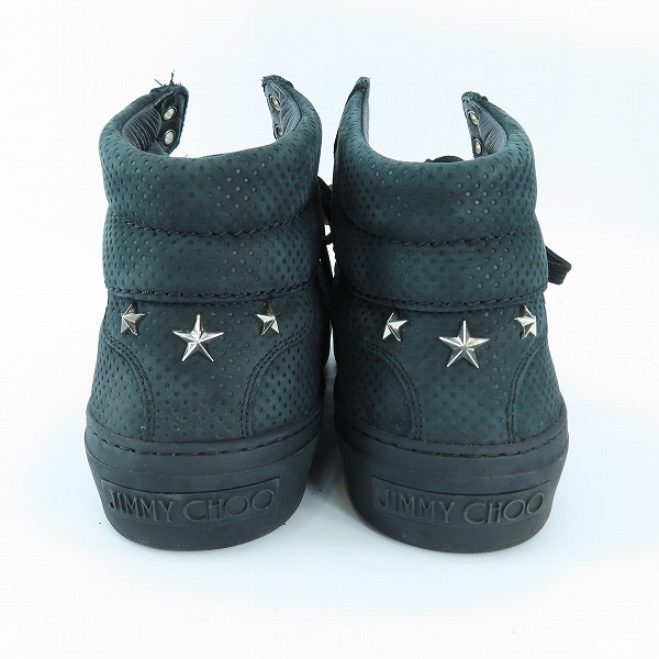 実際に弊社で買取させて頂いたJIMMY CHOO/ジミーチュウ スタースタッズ ハイカットスニーカー ブラック/42の画像 1枚目