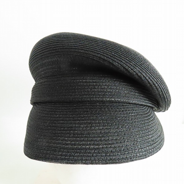 実際に弊社で買取させて頂いた【未使用】CA4LA/カシラ アシンメトリーキャスケット/帽子 ブラック ONM01672の画像 1枚目