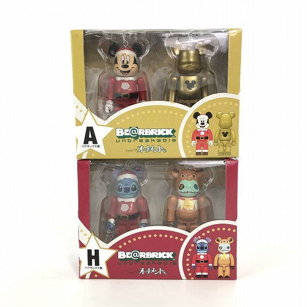 実際に弊社で買取させて頂いた【おまとめ/未開封含む】MEDICOM TOY/メディコムトイ BE@RBRICK/ベアブリック ディズニー オーナメントくじ A賞/H賞 等の画像 1枚目