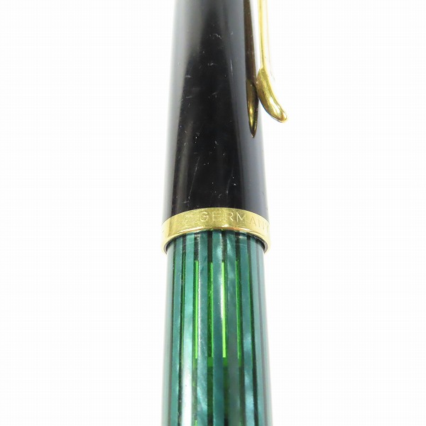 実際に弊社で買取させて頂いたPELIKAN/ペリカン SOUVERAN/スーベレーン 万年筆 ペン先14C-585 F グリーンストライプの画像 3枚目