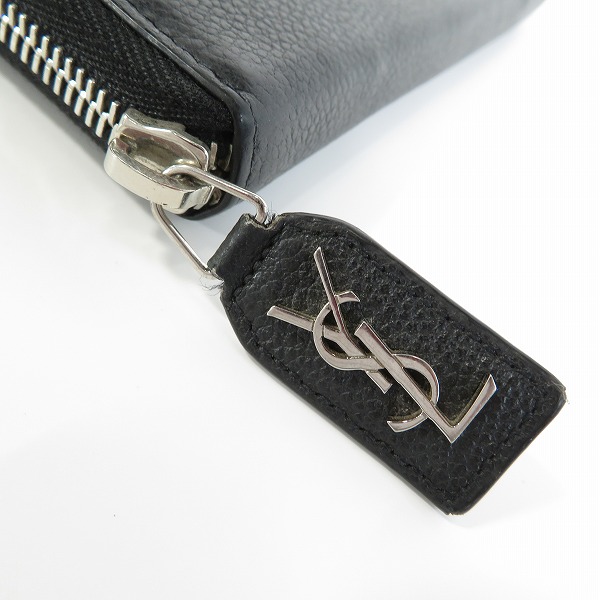 実際に弊社で買取させて頂いたSAINT LAURENT PARIS/サンローランパリ YSLロゴ ラウンドジップ/ファスナー 長財布/ウォレットの画像 8枚目
