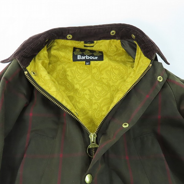 実際に弊社で買取させて頂いたBarbour/バブアー Bedale SL ビデイル オイルドジャケット ペイズリー裏地 1402340/38の画像 2枚目
