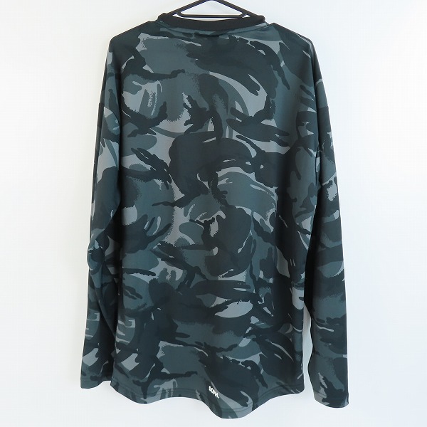 実際に弊社で買取させて頂いたF.C.Real Bristol/F.Cレアルブリストル 22SS/L/S TOP TOUR TEE 長袖 ロゴ プリント Tシャツ 迷彩 黒xグレー FCRB-220048/Lの画像 1枚目