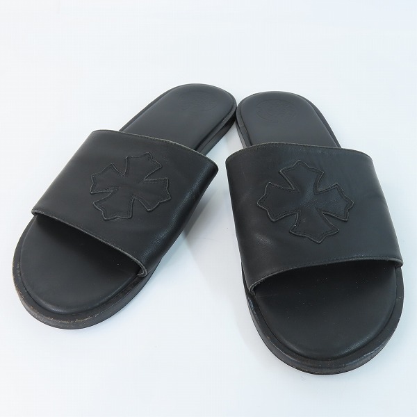 実際に弊社で買取させて頂いたCHROME HEARTS/クロムハーツ CHプラス クロス レザーサンダル /44