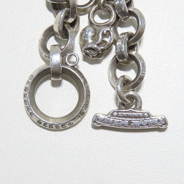 実際に弊社で買取させて頂いたCHROME HEARTS/クロムハーツ Oリング ブレスレットｗ/BSフレアチャームｗ/2スタックチャーム ダガー＆ハートの画像 4枚目