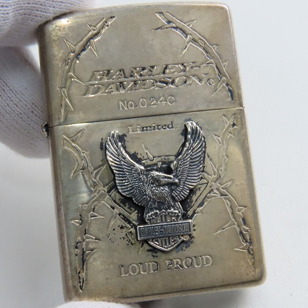実際に弊社で買取させて頂いたZIPPO/ジッポー HARLEY-DAVIDSON/ハーレーダビッドソン イーグル メタル 茨/1998年製の画像 7枚目