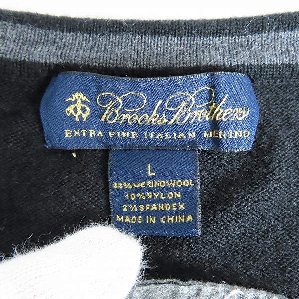 実際に弊社で買取させて頂いたBROOKS BROTHERS/ブルックスブラザーズ Vネック セーター/Lの画像 2枚目