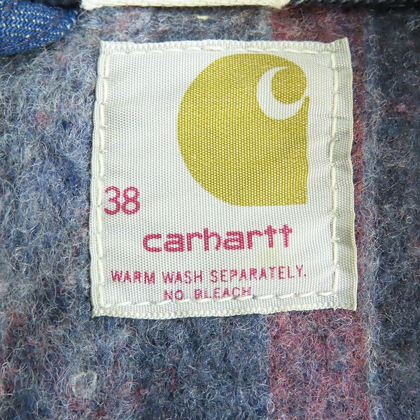 実際に弊社で買取させて頂いたcarhartt/カーハート 襟コーデュロイ ジップアップ デニムジャケット/38の画像 2枚目