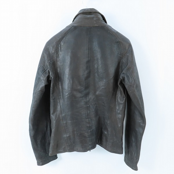 実際に弊社で買取させて頂いた【難有り】JULIUS/ユリウス 仔羊皮 RAM SKIN/LEATHER ミリタリー ジップ ライダース ジャケット/1の画像 1枚目