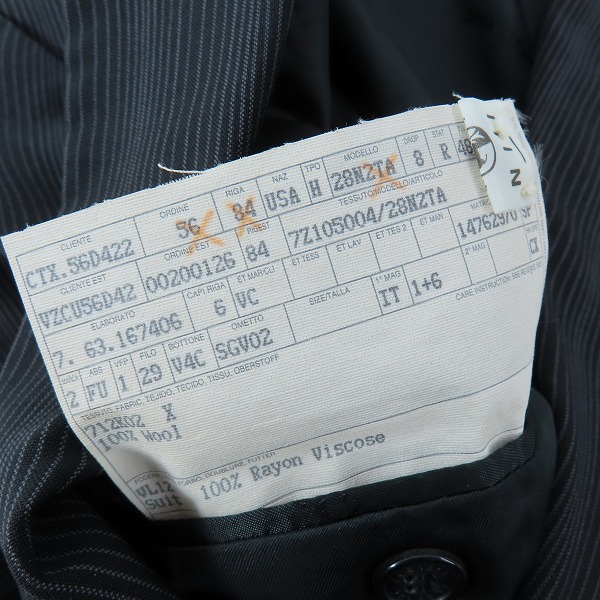 実際に弊社で買取させて頂いたVERSACE CLASSIC/ヴェルサーチクラシック ストライプ ウール テーラードジャケット 48の画像 3枚目