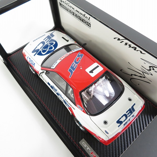 実際に弊社で買取させて頂いたイグニッションモデル 1/18 NISSAN JECS SKYLINE/日産 ジェックス スカイライン #1 1992 JTC/ミニカーの画像 4枚目