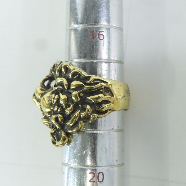 実際に弊社で買取させて頂いたGUCCI/グッチ ライオンヘッド付き メタル リング/指輪 17.5号-18号の画像 6枚目