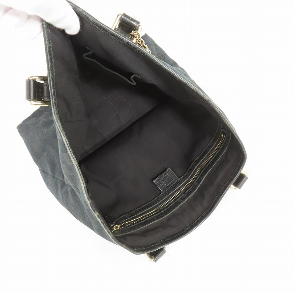 実際に弊社で買取させて頂いたGUCCI/グッチ GGキャンバス レザートートバッグ ネイビーの画像 3枚目