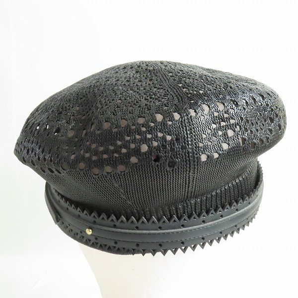 実際に弊社で買取させて頂いたCA4LA/カシラ メッシュ キャスケット/帽子 ブラック SHK00904の画像 3枚目