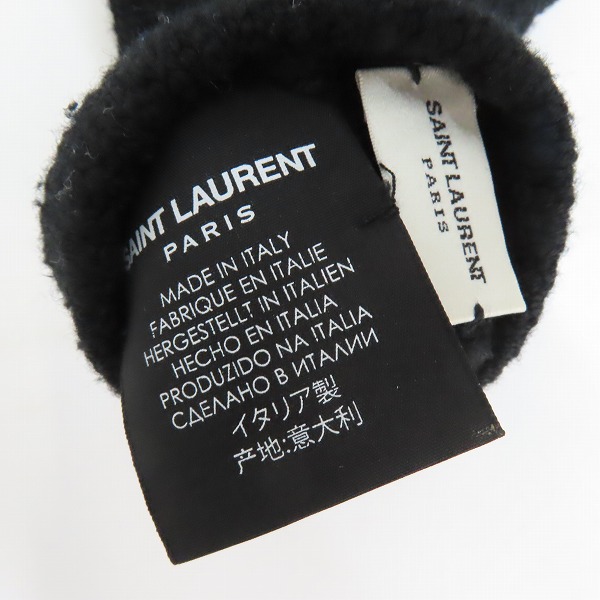 実際に弊社で買取させて頂いたSAINT LAURENT PARIS/サンローランパリ ロゴプレート ウールグローブ/手袋 /S(8)の画像 4枚目