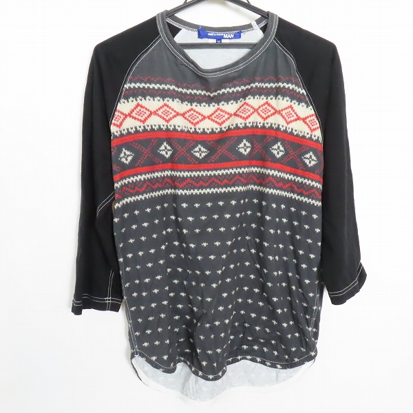 実際に弊社で買取させて頂いたJUNYA WATANABE MAN/ジュンヤワタナベマンノルディック雪柄 七分丈ラグランシャツ WH-T011/M