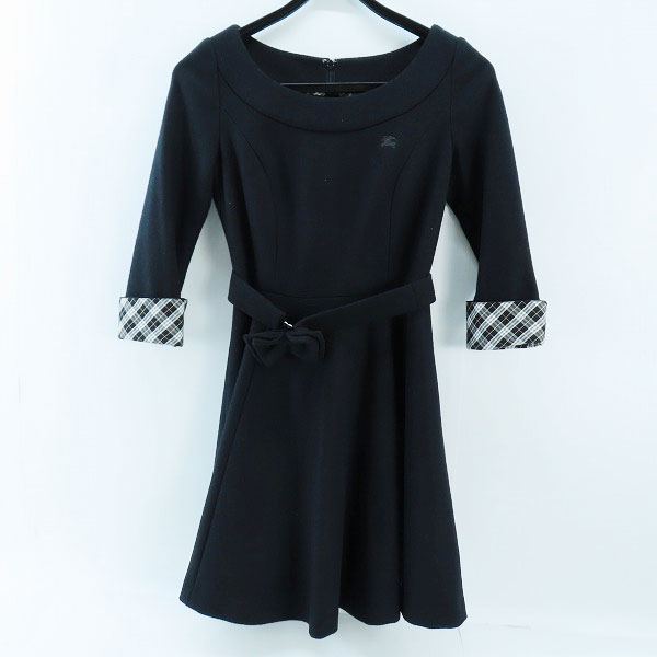 実際に弊社で買取させて頂いたBURBERRY BLUE LABEL/バーバリーブルーレーベル 七分袖 ウール ワンピース E1J18-454-09/36
