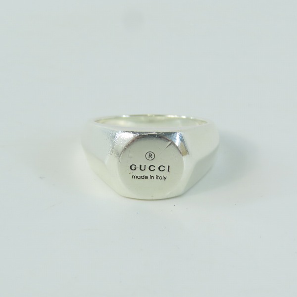 実際に弊社で買取させて頂いたGUCCI/グッチ トレードマーク エングレービング ロゴリング 779162 J8400 8106/12号の画像 1枚目