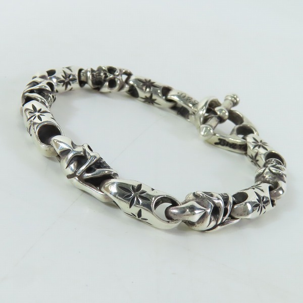 実際に弊社で買取させて頂いたBWL/BILL WALL LEATHER/ビルウォールレザー スカル ブレスレット