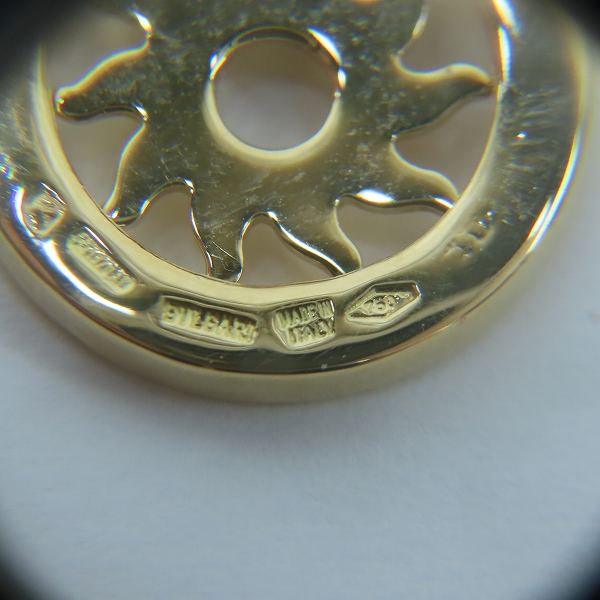 実際に弊社で買取させて頂いたBVLGARI/ブルガリ トンドチャーム/ペンダントトップ サン AU750/K18YG/イエローゴールドの画像 4枚目