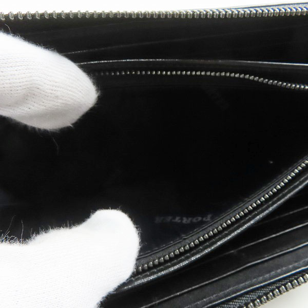 実際に弊社で買取させて頂いたPORTER/ポーター PLUME/プリュム レザー ラウンドジップ ウォレット 長財布の画像 5枚目