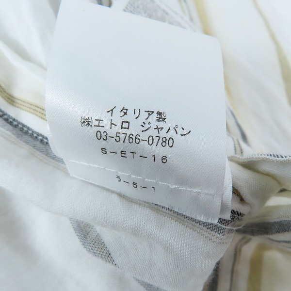 実際に弊社で買取させて頂いた【JPタグ】ETRO/エトロ BEN ETRO ESSERE ストライプ柄長袖シャツ 38の画像 4枚目