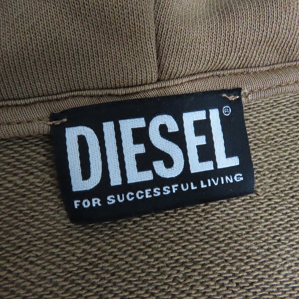実際に弊社で買取させて頂いたDIESEL/ディーゼル J-VESTER ジップアップパーカー ブラウン/XLの画像 2枚目