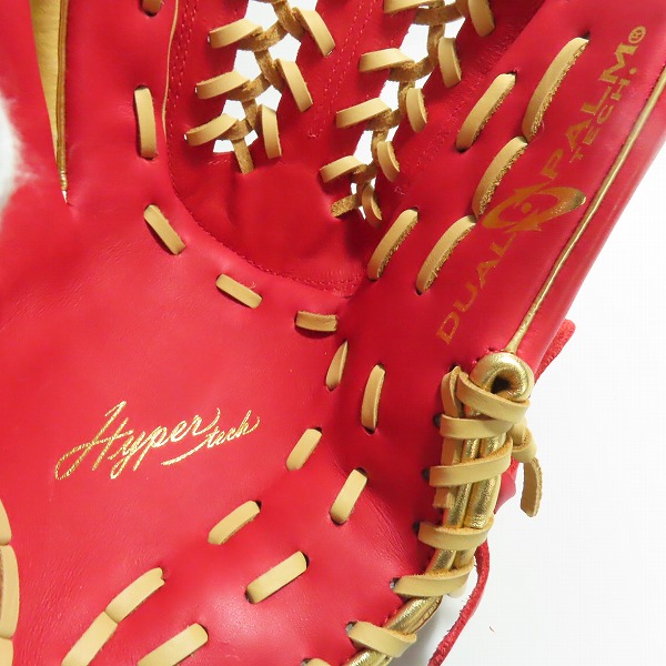 実際に弊社で買取させて頂いたRawlings/ローリングス HYPER TECH COLOR SYNC 軟式/左投げ用 オールラウンド用 グローブ/グラブ GR4HTCN55Wの画像 5枚目