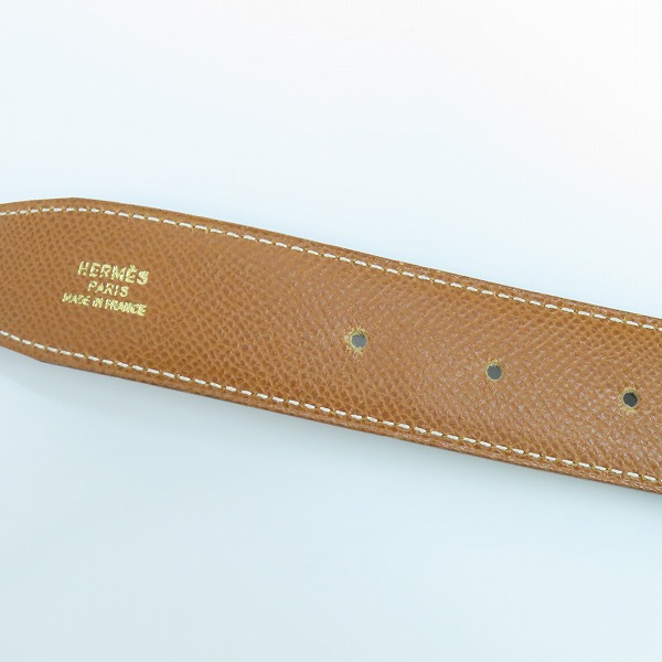 実際に弊社で買取させて頂いたHERMES/エルメス リバーシブル コンスタンスHレザーベルト □A刻印の画像 4枚目