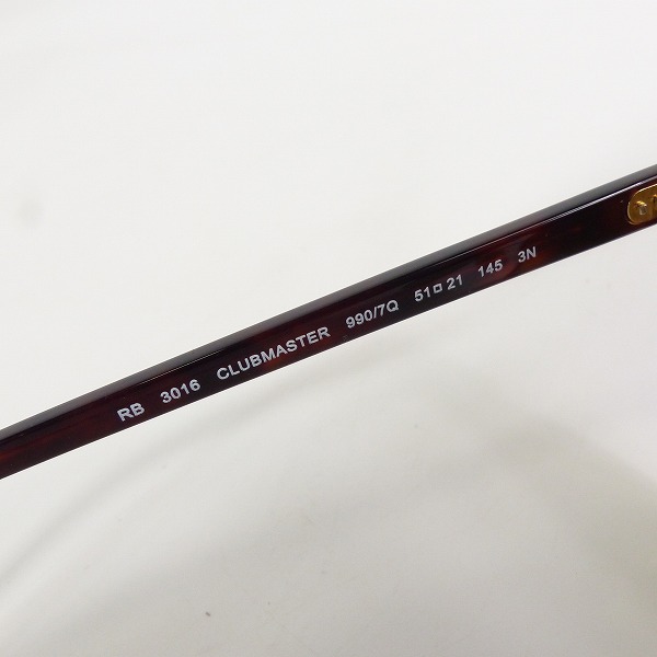実際に弊社で買取させて頂いたRay-Ban/レイバン CLUB MASTER/クラブマスター サングラス/アイウェア RB3016 990/7Qの画像 4枚目