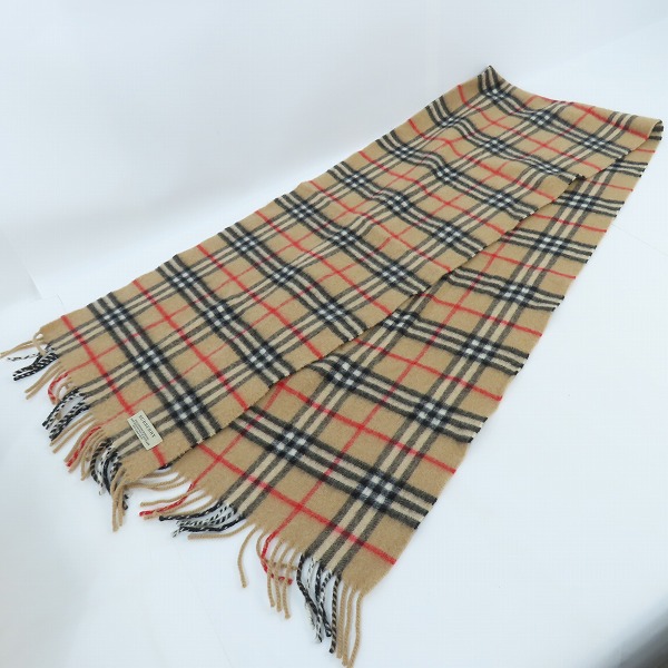 実際に弊社で買取させて頂いたBurberry/バーバリー カシミア混 ノバチェック マフラーの画像 4枚目