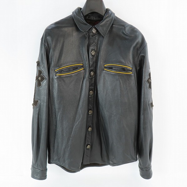 実際に弊社で買取させて頂いた【カスタム】A＆G/エーアンドジー クロスパッチ スカルコンチョ レザージャケット/L