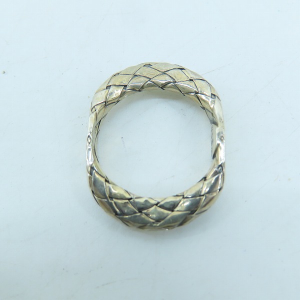 実際に弊社で買取させて頂いたBOTTEGA VENETA/ボッテガヴェネタ イントレチャート 4連 シルバーリング 11～12号の画像 5枚目