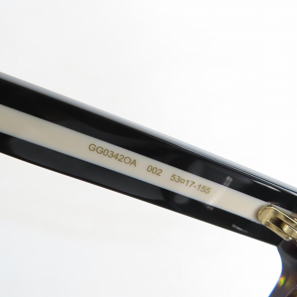 実際に弊社で買取させて頂いたGUCCI/グッチ メガネフレーム アイウェア GG0342OA-002の画像 6枚目